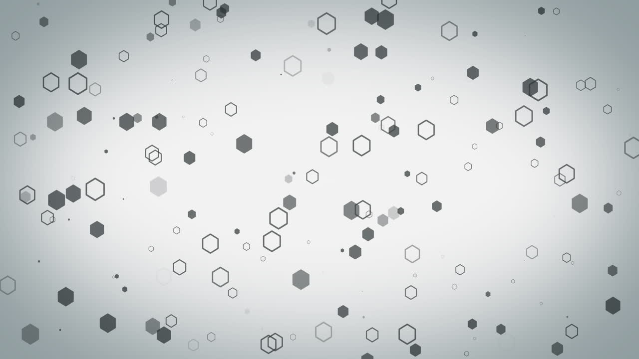 animación de hexágonos sobre un fondo blanco
