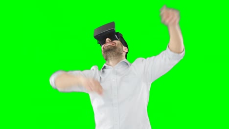 Man-using-virtual-reality-headset