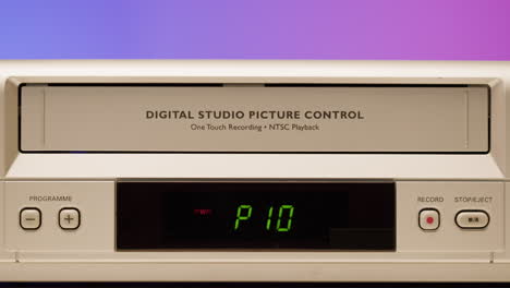 vintage vcr with hand loading tape