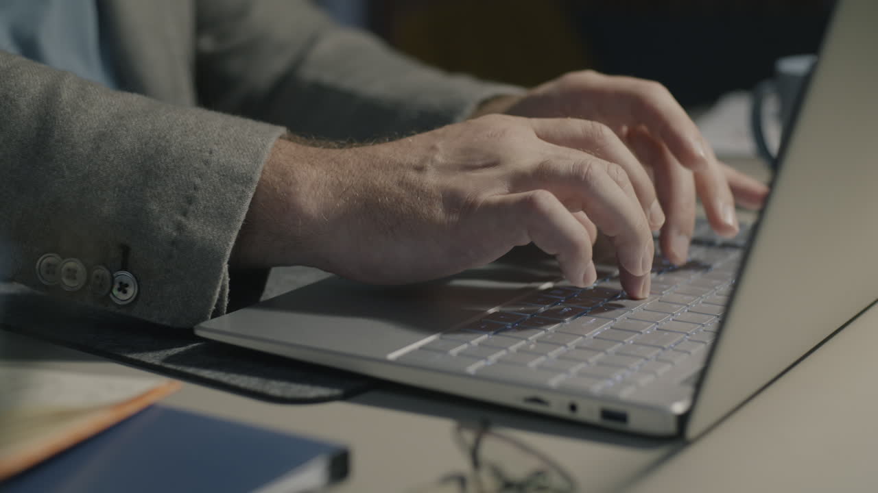 Person working late on a laptop