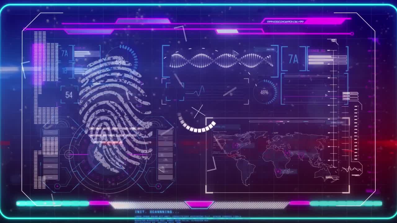 Animation of scope scanning and data processing on interface