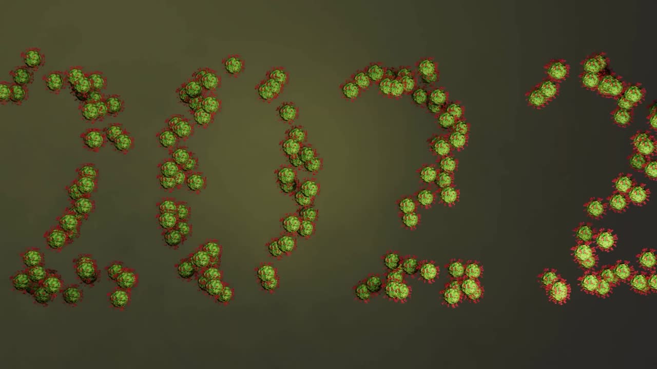 covid-19 2022 새해 그래픽 3d 렌더링