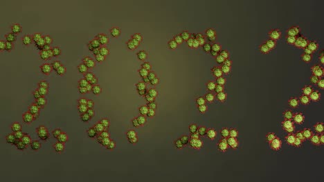 renderizado 3d de gráficos de año nuevo covid-19 2022