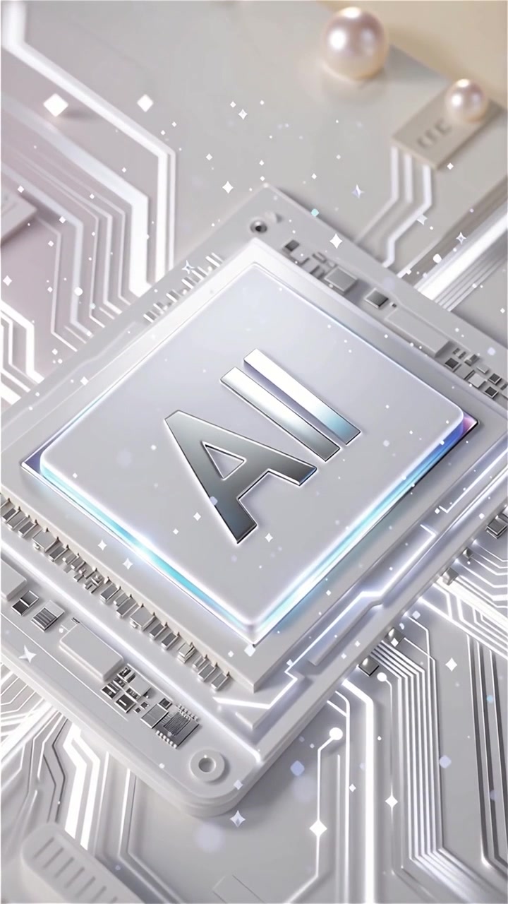 Futuristic AI Chip Motherboard Technology Background