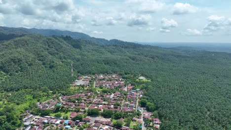 Surrounded-by-wilderness-and-wildlife,-Bukit-Lawang-Village-in-Sumatra