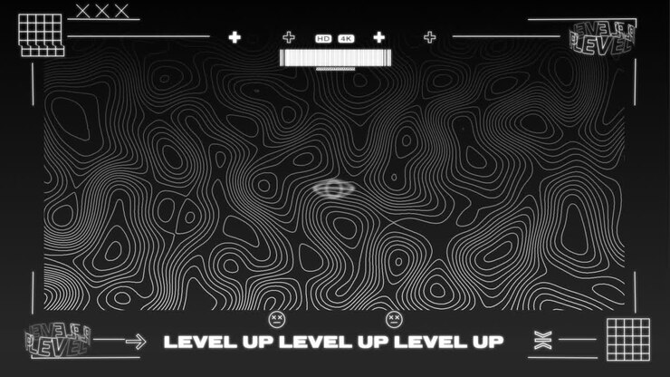 Animation of video game screen interface with white lines