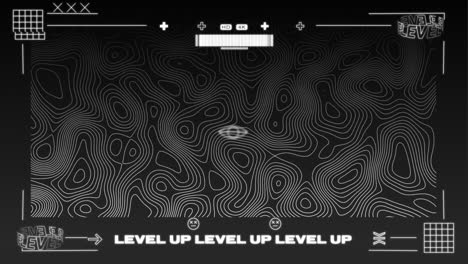 animación de la interfaz de la pantalla del videojuego con líneas blancas