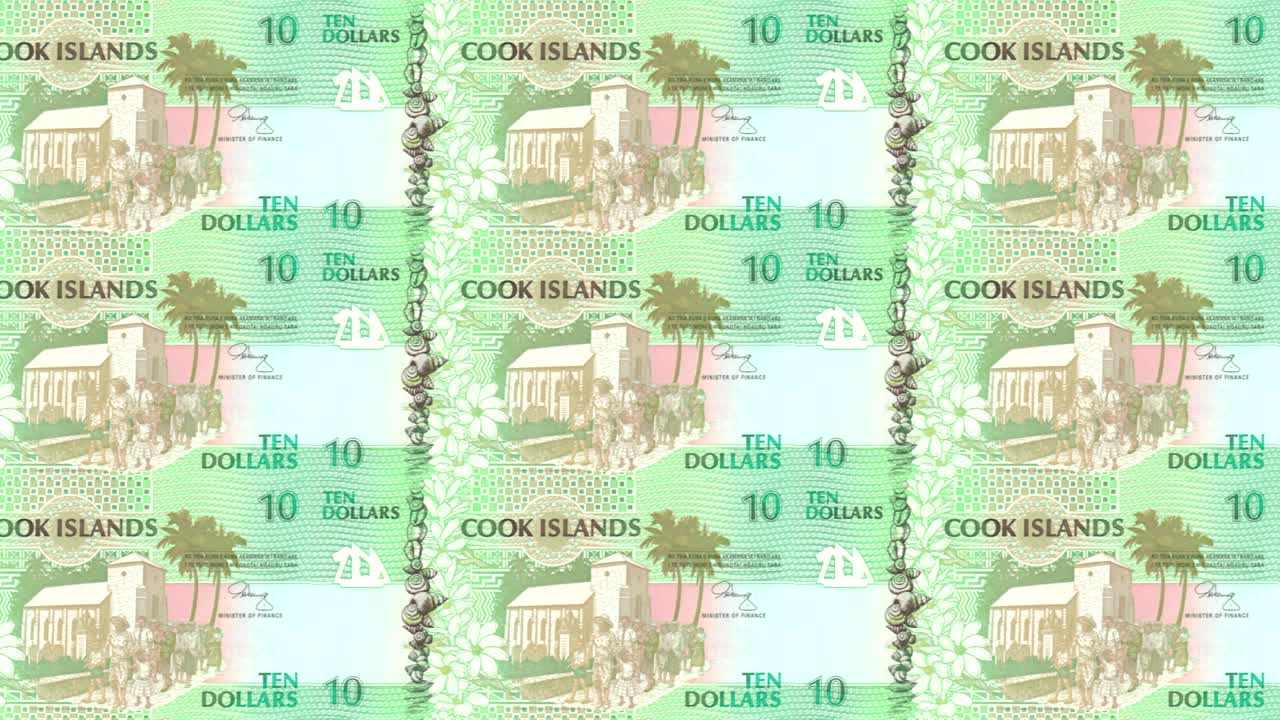 섬의 10 달러 지폐 롤링, 현금, 루프