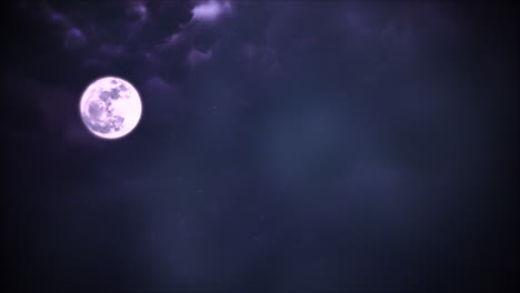 Mystical-animation-halloween-background-with-dark-blue-moon-and-clouds-abstract-backdrop