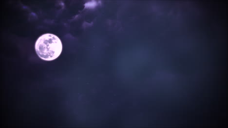 mystical animation halloween background with dark blue moon and clouds abstract backdrop