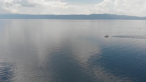 boat on ohrid lake in macedonia