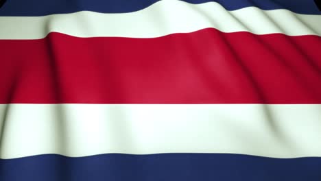 agitando una bandera realista de costa rica en 4k, animación en bucle