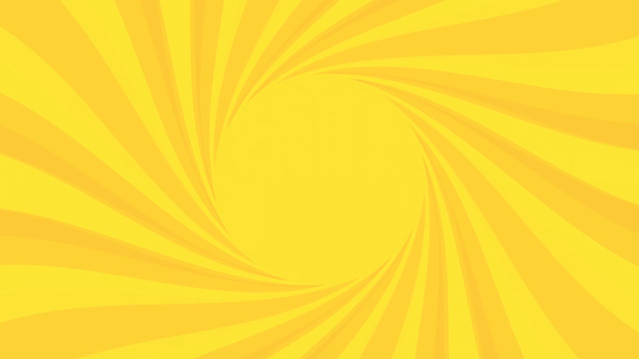 animación en bucle de líneas de concentración amarillas y fondo de efecto que ondulan y giran en un movimiento circular