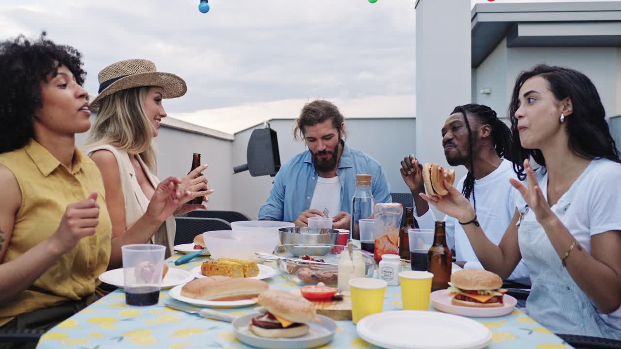 Group of people enjoying a picnic outdoors
