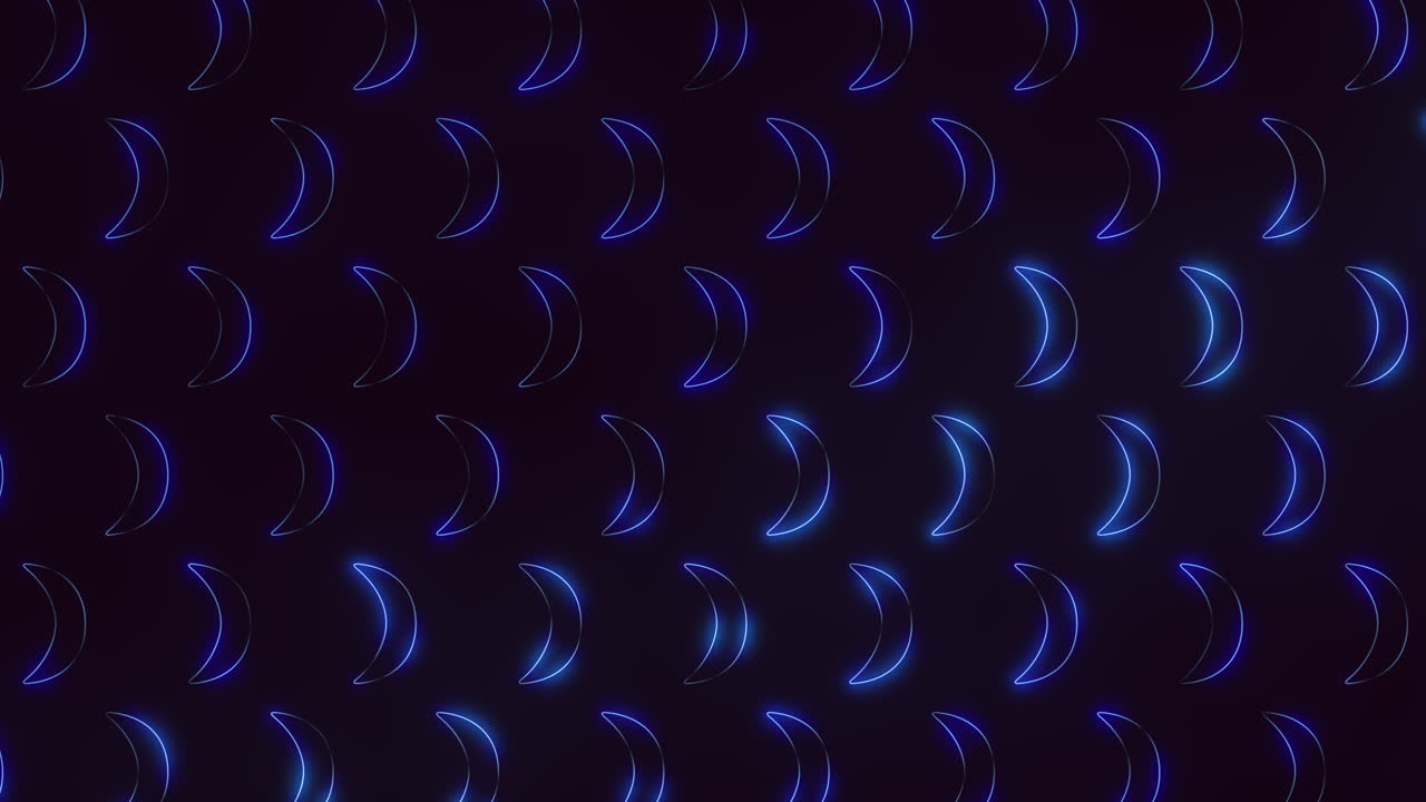 A mesmerizing image featuring a blue and black glowing pattern with curved lines arranged in a zigzag. The intricate design creates a captivating visual effect