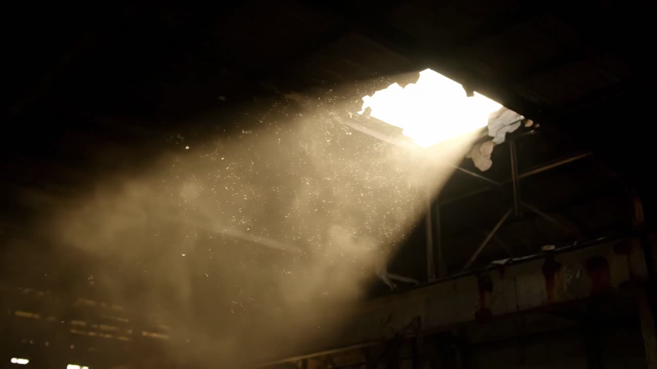 Sunlight Streaming Through a Broken Skylight