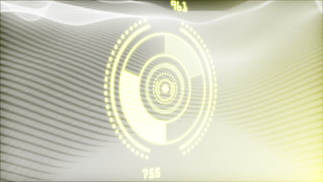 digital target animation over abstract wavy lines and numbers