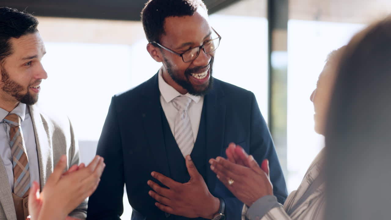 Success, black man or happy business people