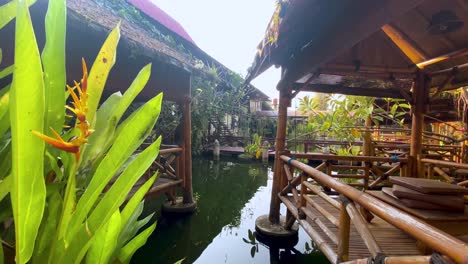 bamboo hut on the pond