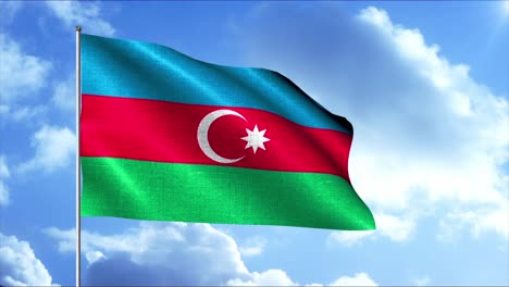 waving flag of azerbaijan