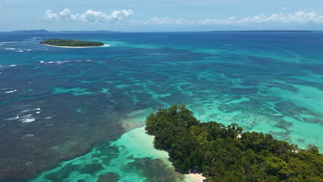 bocas del toro archipelago in the caribbean sea in the north-west of panama. aerial drone shot