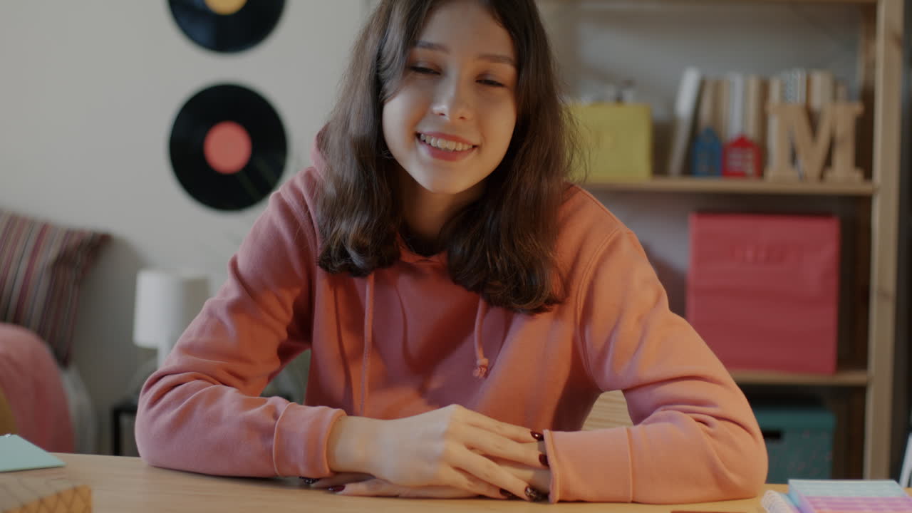 Teenage Girl in Online Video Call