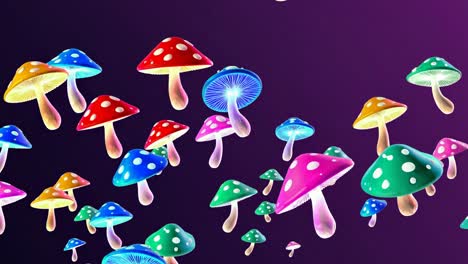 floating colorful mushrooms