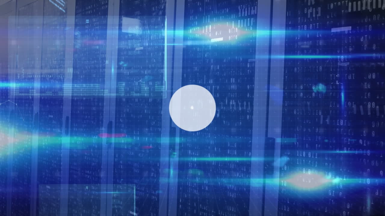 아이콘과 데이터 처리와 서버  ⁇ 을 통한 연결 네트워크의 애니메이션