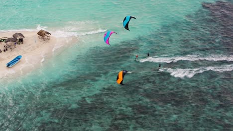 kiteboarding on a tropical island