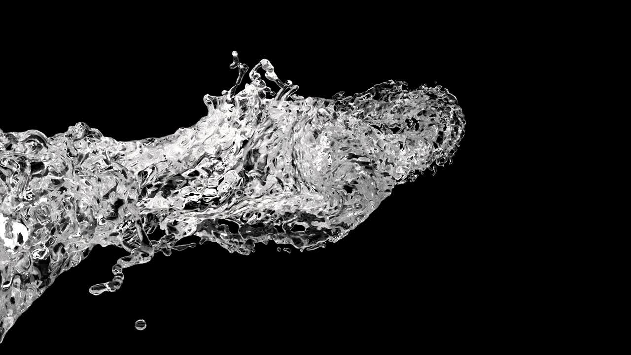 3d 블루 제트 스트림 워터 블랙 4k