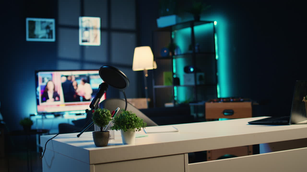 estudio casero vacío utilizado en un programa de internet