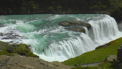 slow motion footage of gullfoss - waterfall located in the canyon of the hvita river in southwest iceland