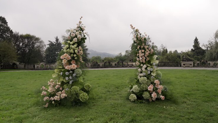 Floral Wedding Arch in a Garden