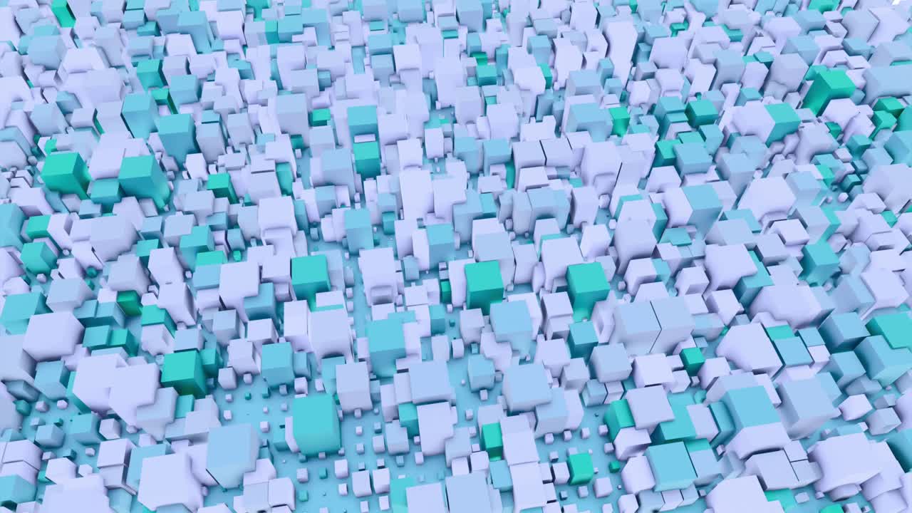 fondo 3d abstracto de cubos en azul y verde