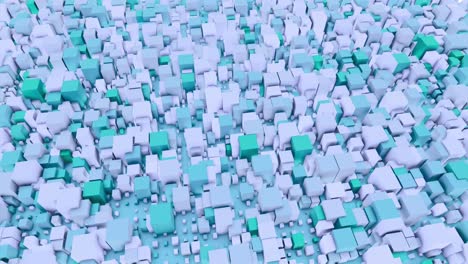 Abstract 3D Background of Cubes in Blue and Green