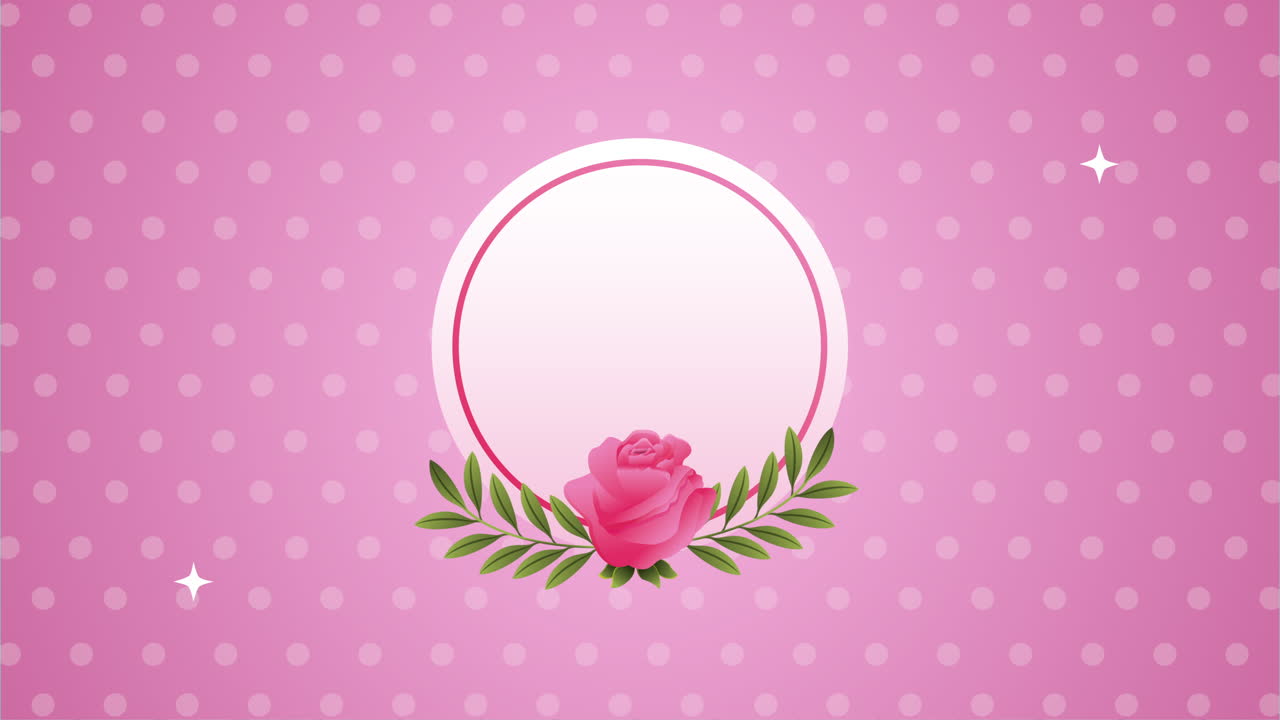 красивая розовая розовая цветочная круговая рамка анимация
