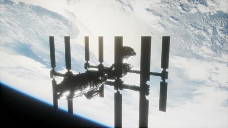 international space station in outer space over the planet earth