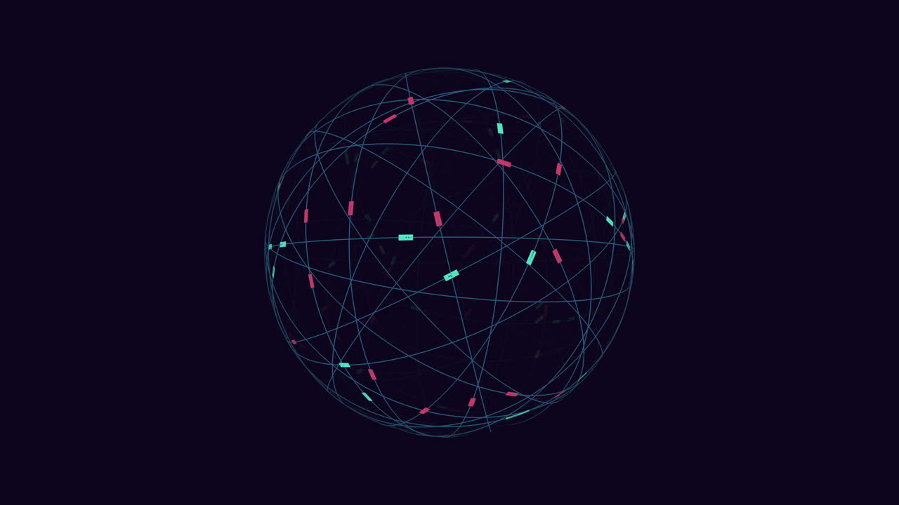 Interconnected cosmos a mesmerizing network of colorful lines adorns a dark blue sphere