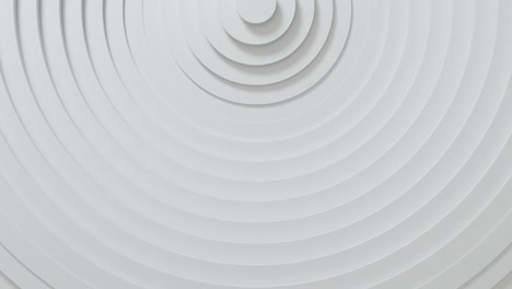 patrón abstracto de círculos con efecto de desplazamiento. anillos de animación en blanco. fondo abstracto para la presentación de negocios. el centro se desplaza hacia el lado. bucle sin costuras 4k 3d render