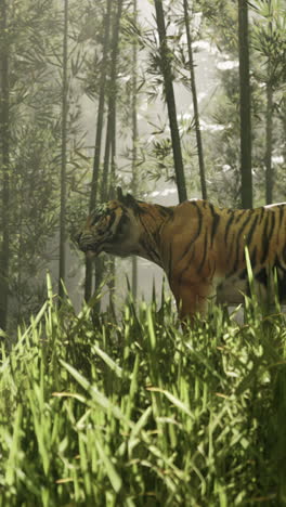 tiger in a bamboo forest