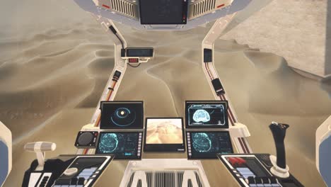 view from spaceship cockpit - flying through ancient egypt