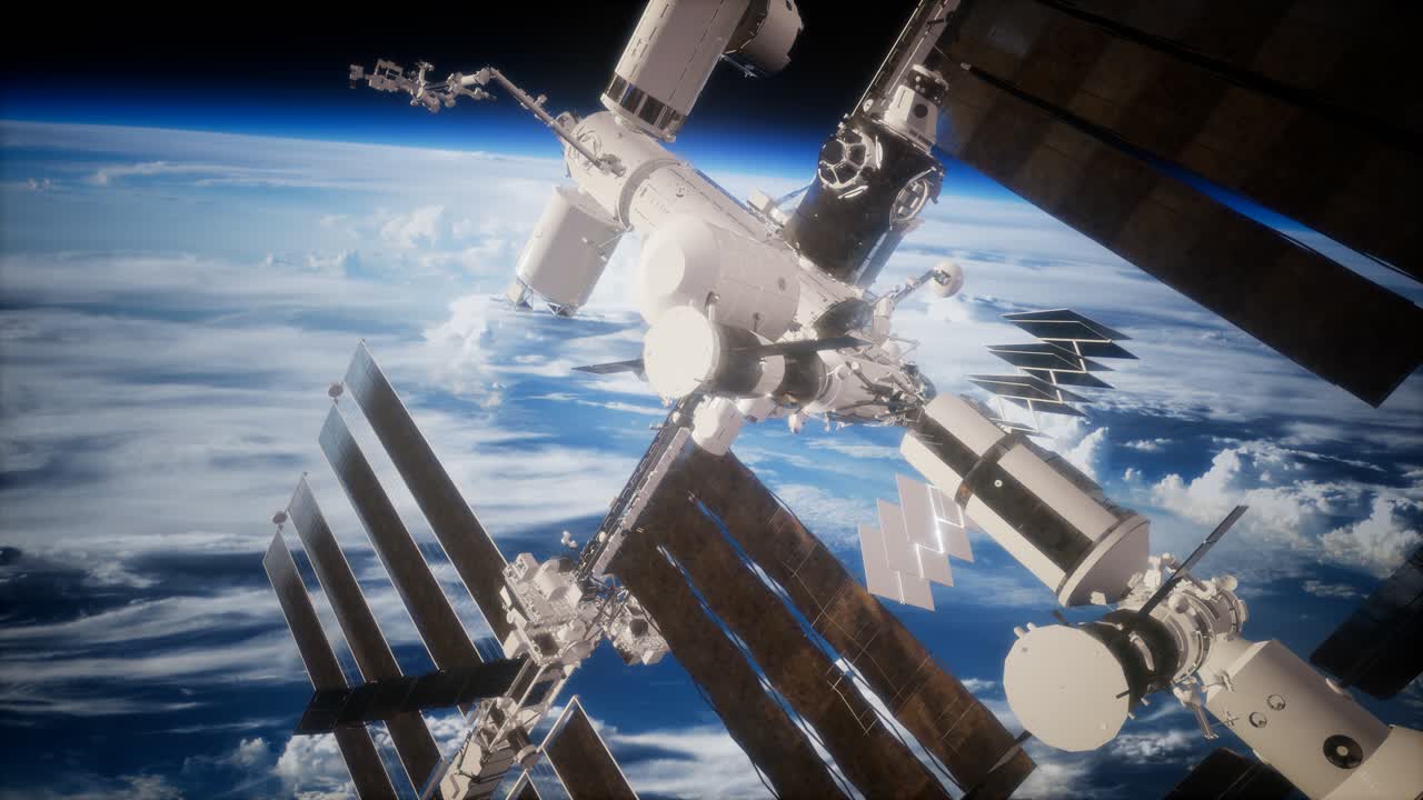 estación espacial internacional en el espacio exterior sobre el planeta tierra