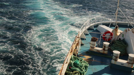 4k bow of ferry at sea from mainland malta to gozo