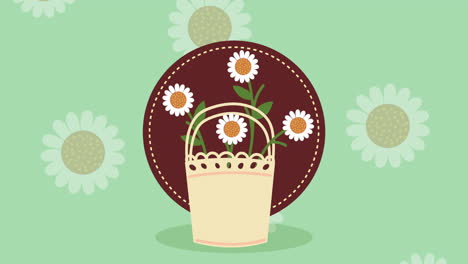 flowers in a basket illustration