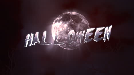 halloween con gran luna en el cielo misterioso
