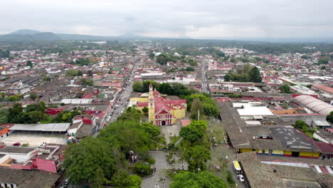 drone shot of main church at coatepec veracuz, mexico