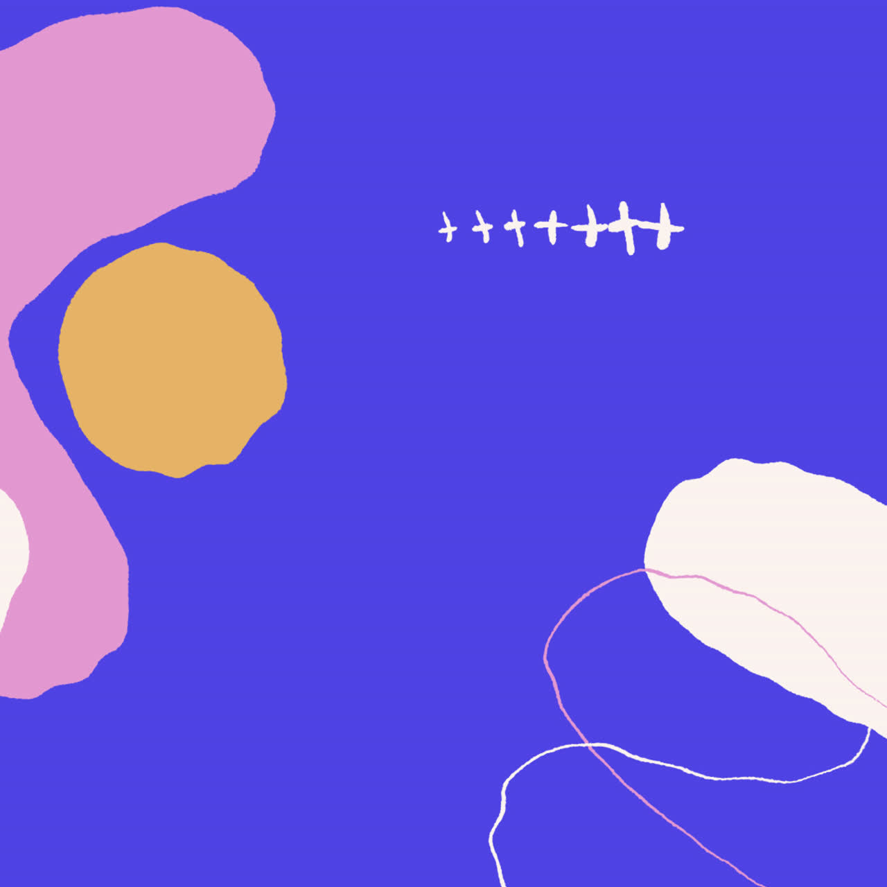 Abstract Shapes on Blue Background