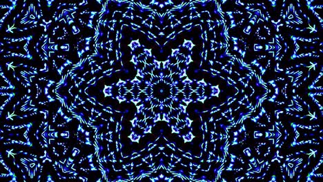light wave abstract dots set blue color kaleidoscope black background
