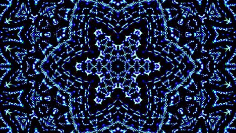 light wave abstract dots set blue color kaleidoscope black background