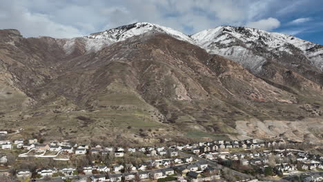 provo utah mountains and homes aerial